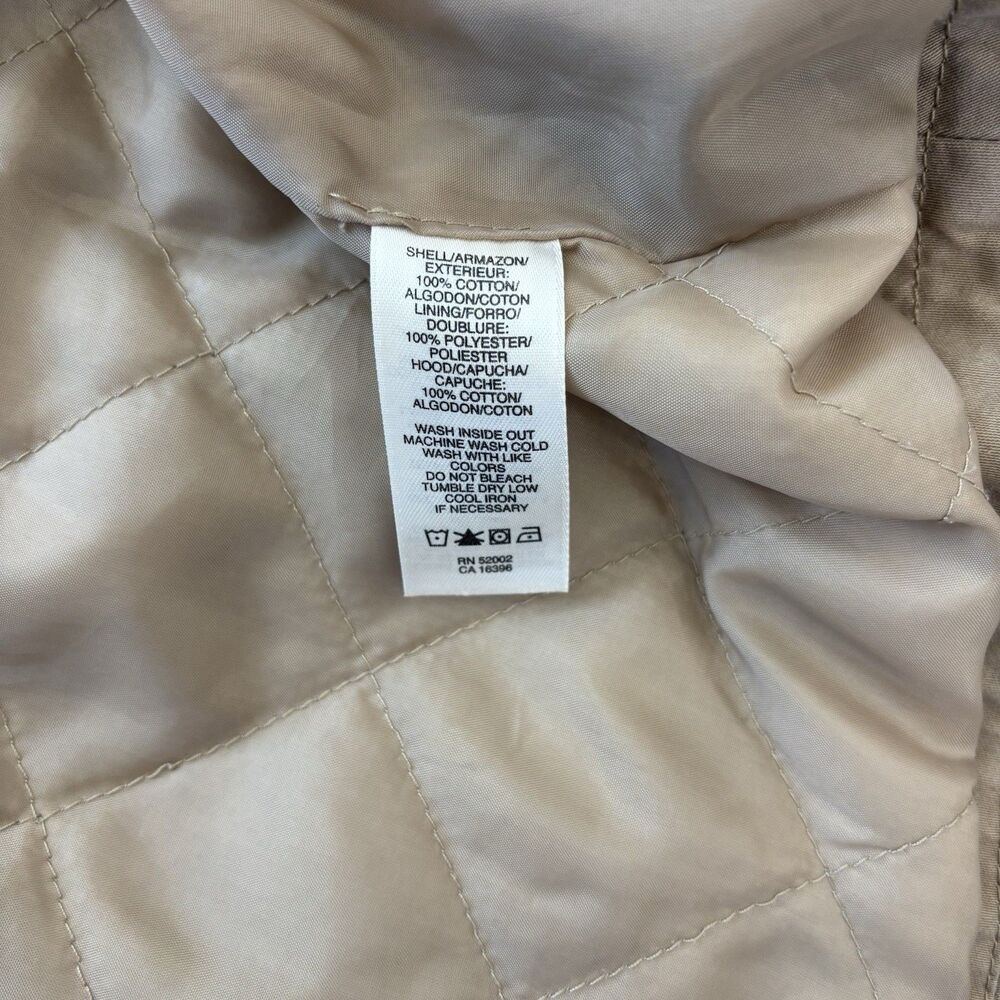 DKNY Womens Utility Layered Hooded Jacket Tan Khaki Sz S Gorpcore Field Military - Picture 12 of 16